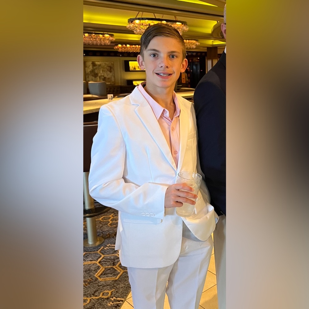 FINAL SALE!! Boy’s white suit worn once! Size youth 16. Opposuits brand.